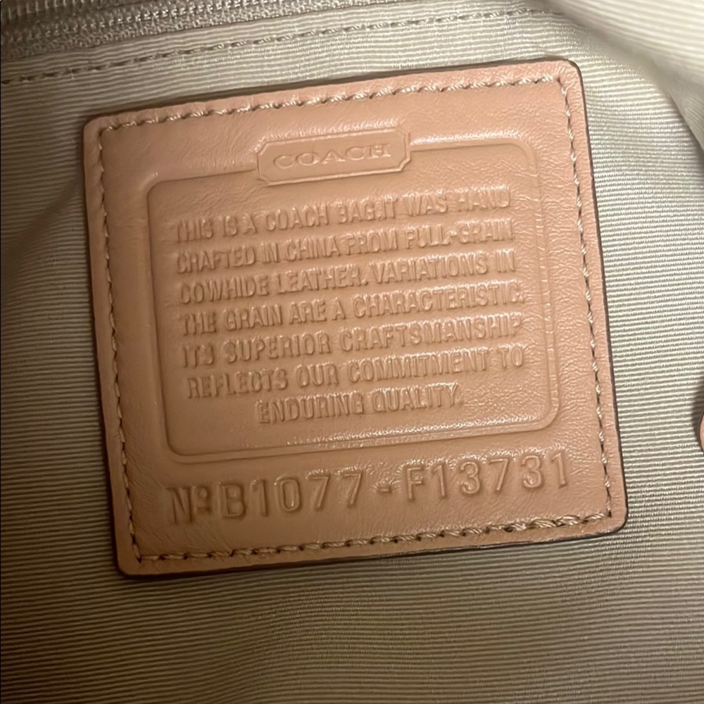 Coach White and Tan Hobo Bag with Crescent Shape - Picture 14 of 16